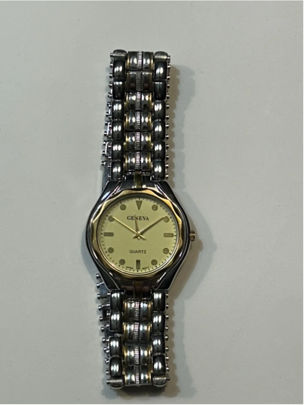 Geneva Quartz Analog Dress Watch Two-Tone Silver/Gold Bracelet Water-Resistant